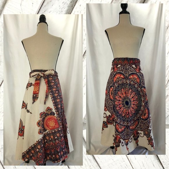 Vintage Dresses & Skirts - Vintage (1960's-1970’s) Boho Wrap-Around Skirt